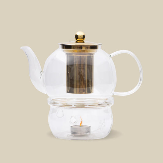 Glass & Gold Tea Pot